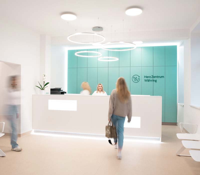 Eingangsbereich des Herz Zentrum Währing in 1080 Wien.