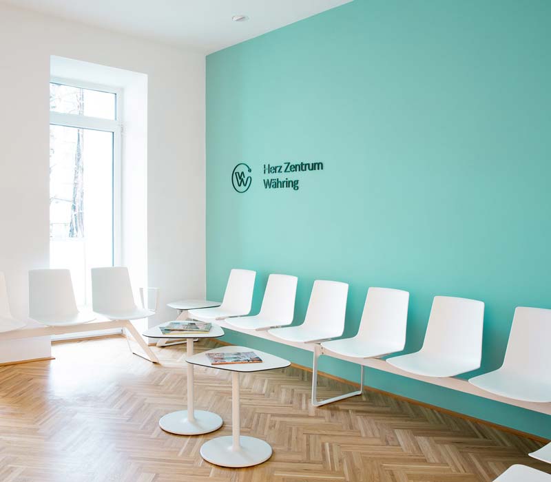 Wartebereich für PatientInnen des Herz Zentrum Währing.